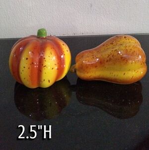 Ceramic Pumpkin and Gourd Salt and Pepper Shakers